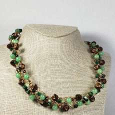 Jade and Czech Bicone Necklace