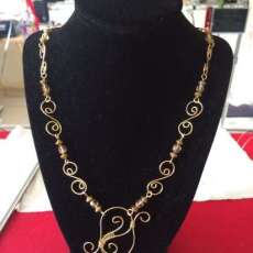 Gold Buff Finish Spiral Wire Necklace