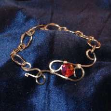 Silver Plated Bracelet W Crystal Focal