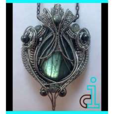 Stainless Steel, Labradorite Necklace