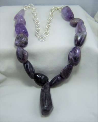 Amethyst Nugget and Focal Necklace