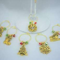 Christmas Wine Glass Charms - Set of 6