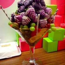 Martini Glass & Fruits With Chooclate Strawberries