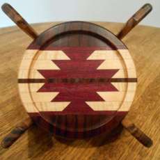 Exotic Wood Coaster Set