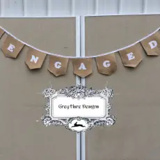 Engaged Burlap Bunting