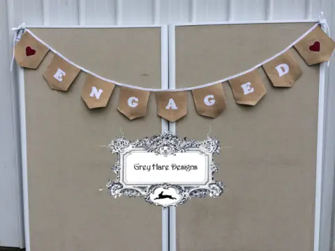 Engaged Burlap Bunting