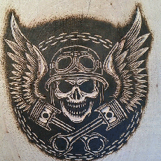 Skull & Pistons With Wings