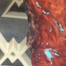 Mesquite/Glass Top Coffee Table