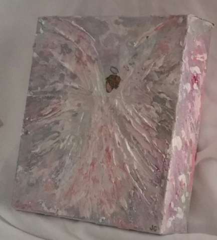 8x8 Abstract Impressionist Pink Angel