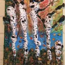 9x12 Mixed Media Mini Birch Trees