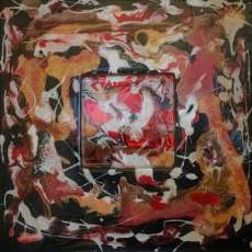 10x10 Abstract Pebeo Painted Wood Plaque