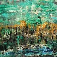 12x16 Abstract Impressionism A Walk by the Brook