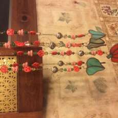 Pumpkin Aventurine Stained Glass Windchimes