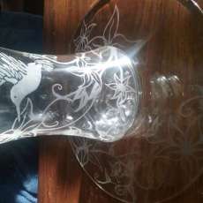 Glass Etched Vase