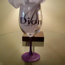 Large Glitter Wine Glass