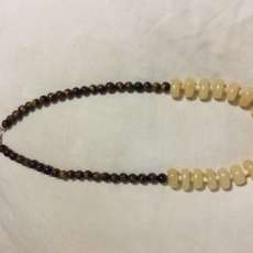 Tigers Eye, Bone, and Agate Necklace