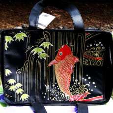 Large Casserole Warmer: Waterfall Koi Black