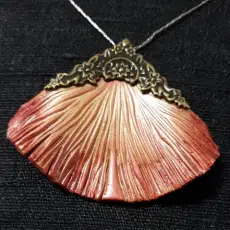 Fan Necklace Made With Clay and Metal
