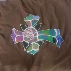 Stained Glass Cross With Rose