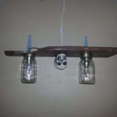 Mason Jar Lighted Shelf