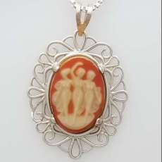 Antique Cameo Reset in Sterling Silver