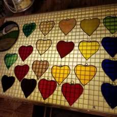 Glass Heart Suncatchers