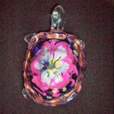 8 Inch Handpainted Glass/Crystal Museum Quality Turtle