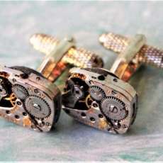 Cuff Links Made From Matching Vintage Watch Movements