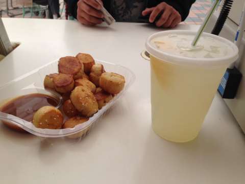 Our Homemade Lemonade and Pretzel Bites With Caramel!