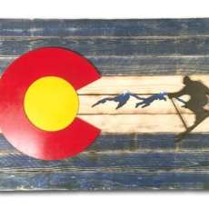 Rustic Colorado Skier Flag