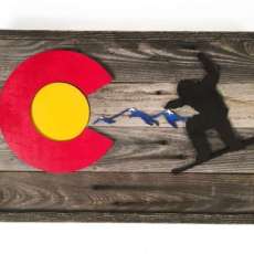 Rustic Colorado Snow Boarder Flag