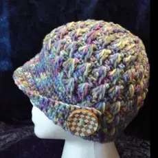 Multicolored Peaked Brimmed Beanie Hat