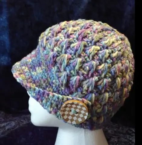 Multicolored Peaked Brimmed Beanie Hat