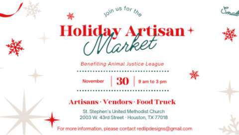 Holiday Artisan Market Benefiting Animal Justice League