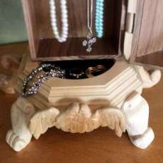 Angel Jewelry Box With Rotating Necklace Chandelier.