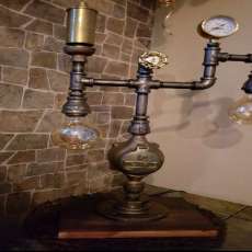 Lighted Antique Train Lamp