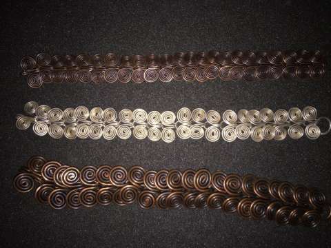 Egyptian Coil Bracelets in Silver and Copper