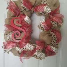 Burlap Wreath With Initial