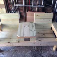 Chairs With Attached Bench