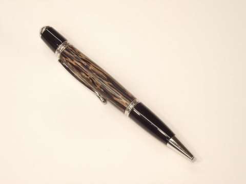 Gatsby Pen in Rhodium and Black Palm