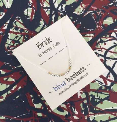 Morse Code 'Bride' Necklace