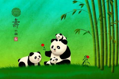Longevity Feng Sui Panda Family