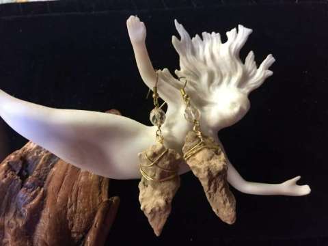 Snail Fossil Hook Earrings