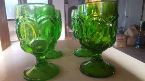 Green Moon & Stars Glassware