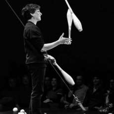 Andrew Silver Juggling on Stage