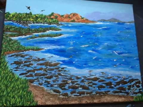 Shore Birds at Low Tide, Canvas