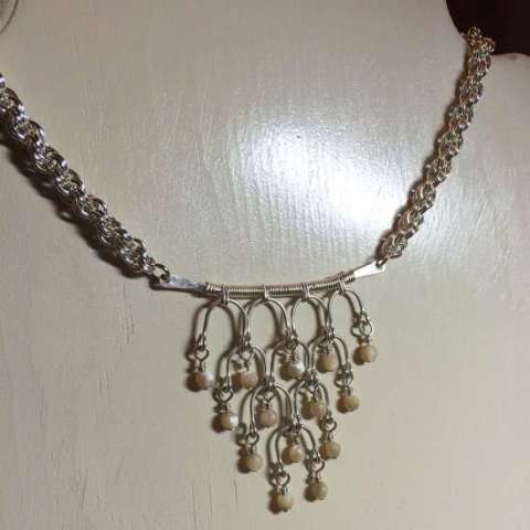 Sterling Chainmaille Chandelier Necklace