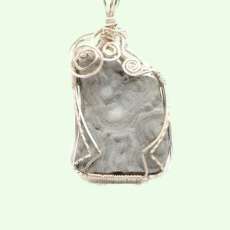 Natural Druzy Sterling Wire Wrapped