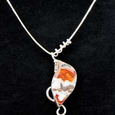 Red, Orange & White Crazy Lace Agate in Sterling Silver