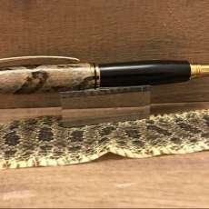 Real Rattle Snake Skin and Black Eboney